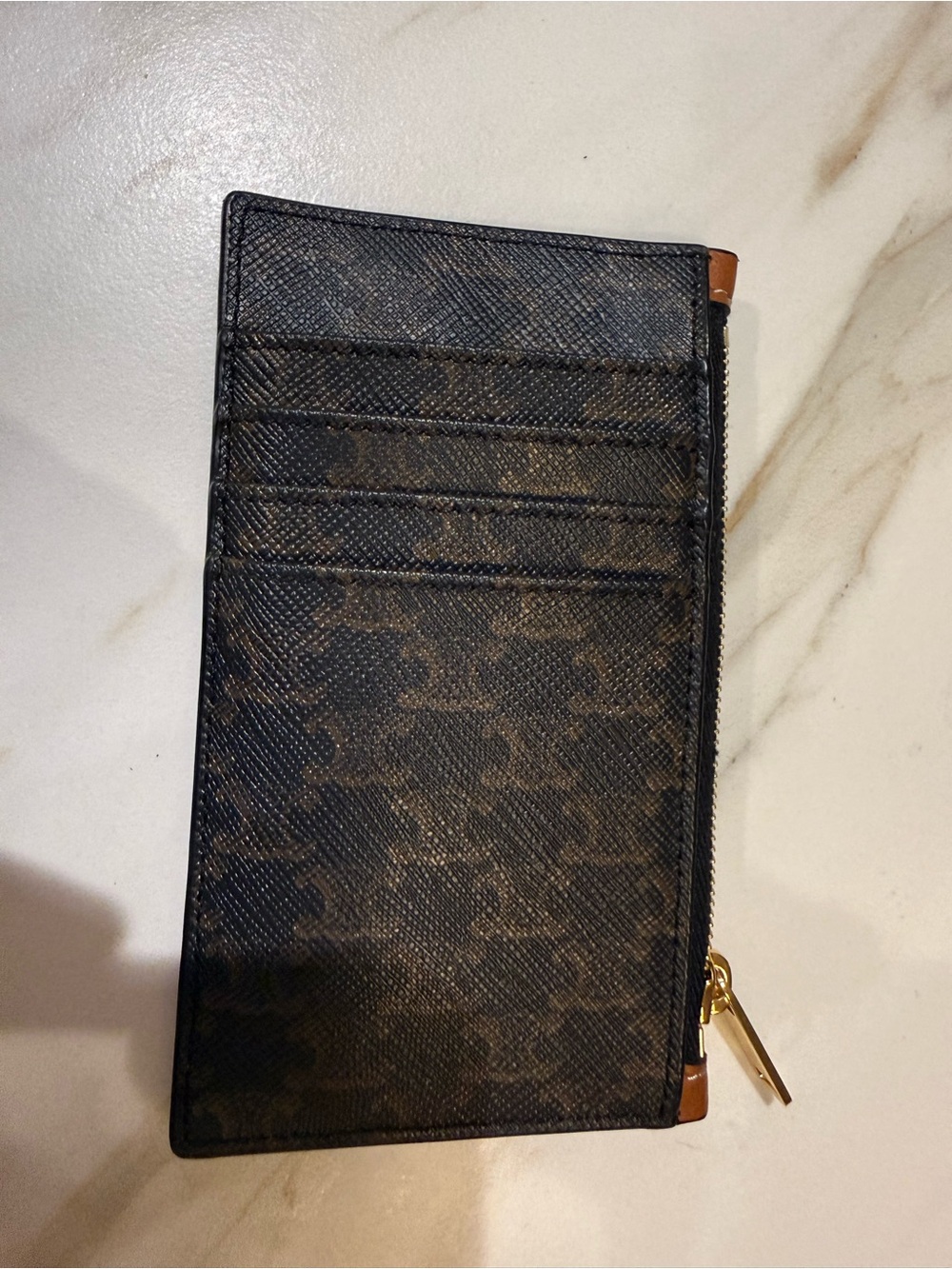 Authentic Celine Card Holder in Triomphe canvas and lambskin with COA